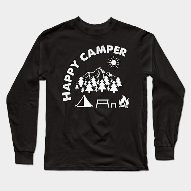 Happy Camper Long Sleeve T-Shirt by UniqueWorld